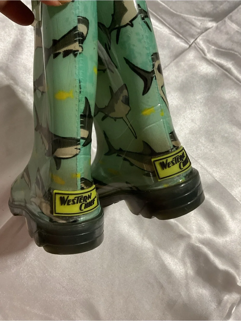 Girls' Green Patterned Rain Boots